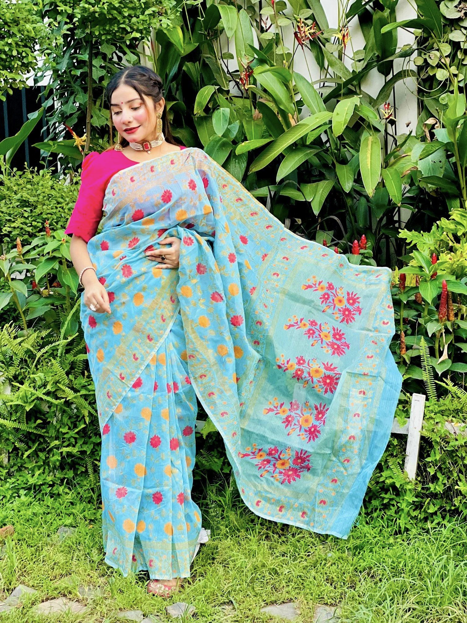 Exclusive half silk Cotton Sharee  0004