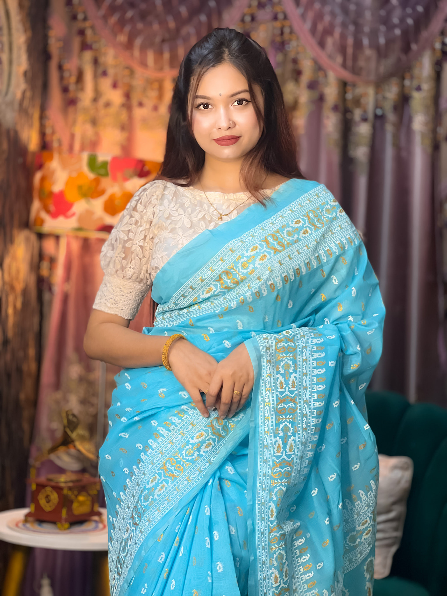 Exclusive half silk Cotton Sharee  0007