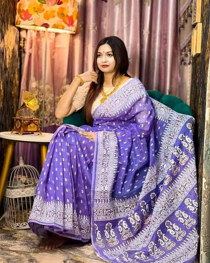 Exclusive half silk Cotton Sharee  0012