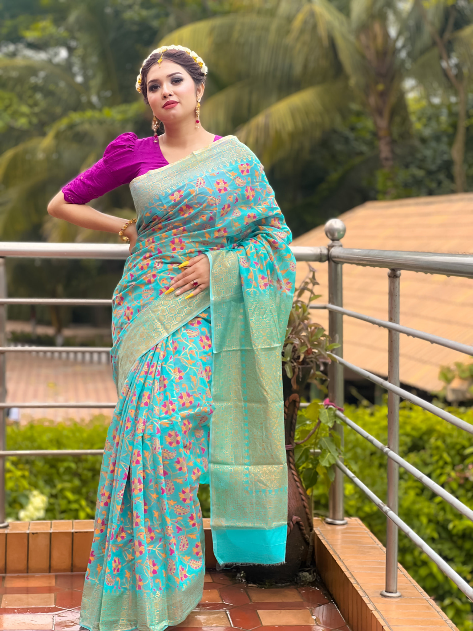 Exclusive half silk Cotton Sharee  0014