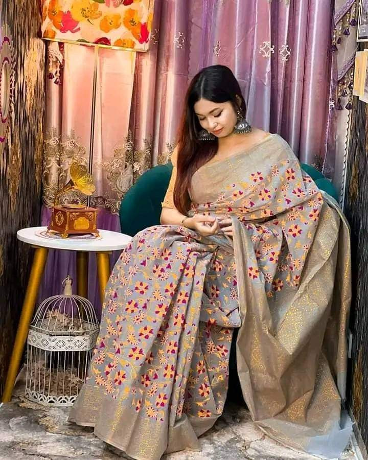 Exclusive half silk Cotton Sharee  0015